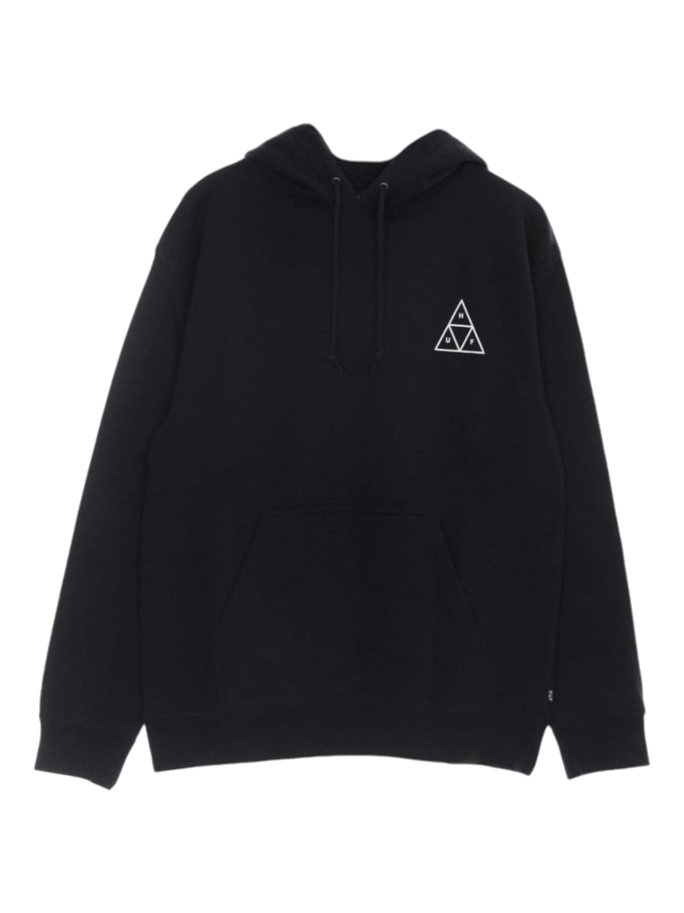 HUF Sweatshirt 'ESSENTIALS TT CREW' in Black: front