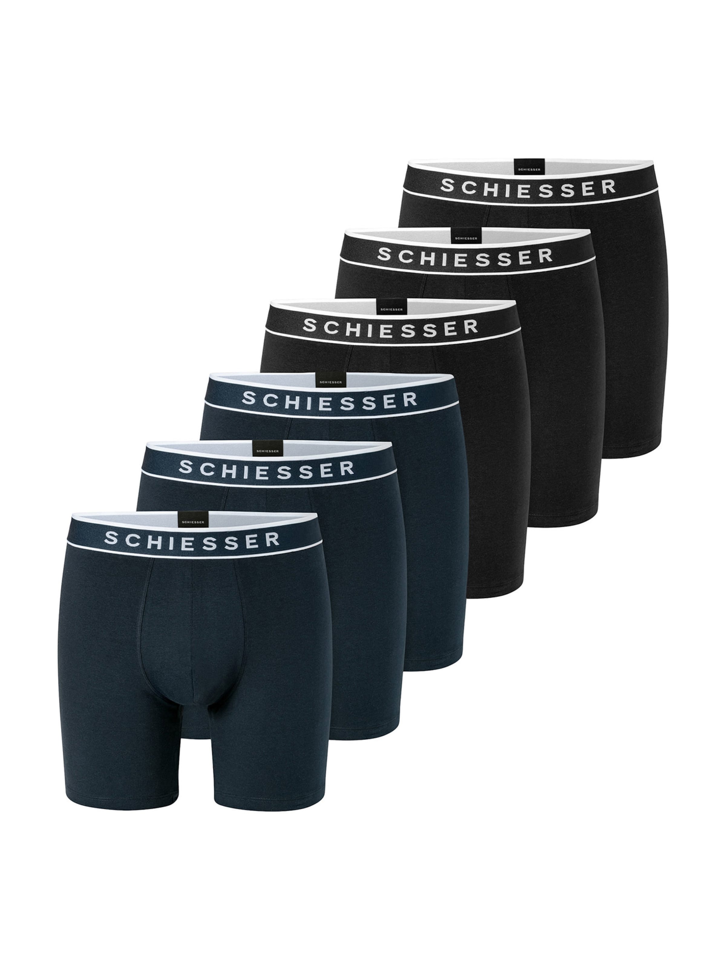 SCHIESSER Langer Boxer ' 95/5 Multi ' in Blau: Vorderseite