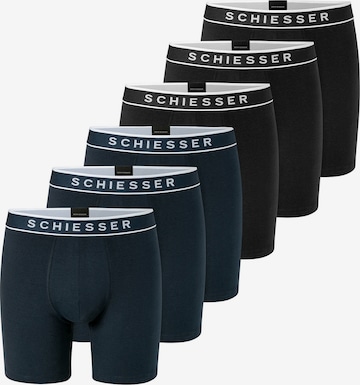 SCHIESSER Langer Boxer ' 95/5 Multi ' in Blau: Vorderseite