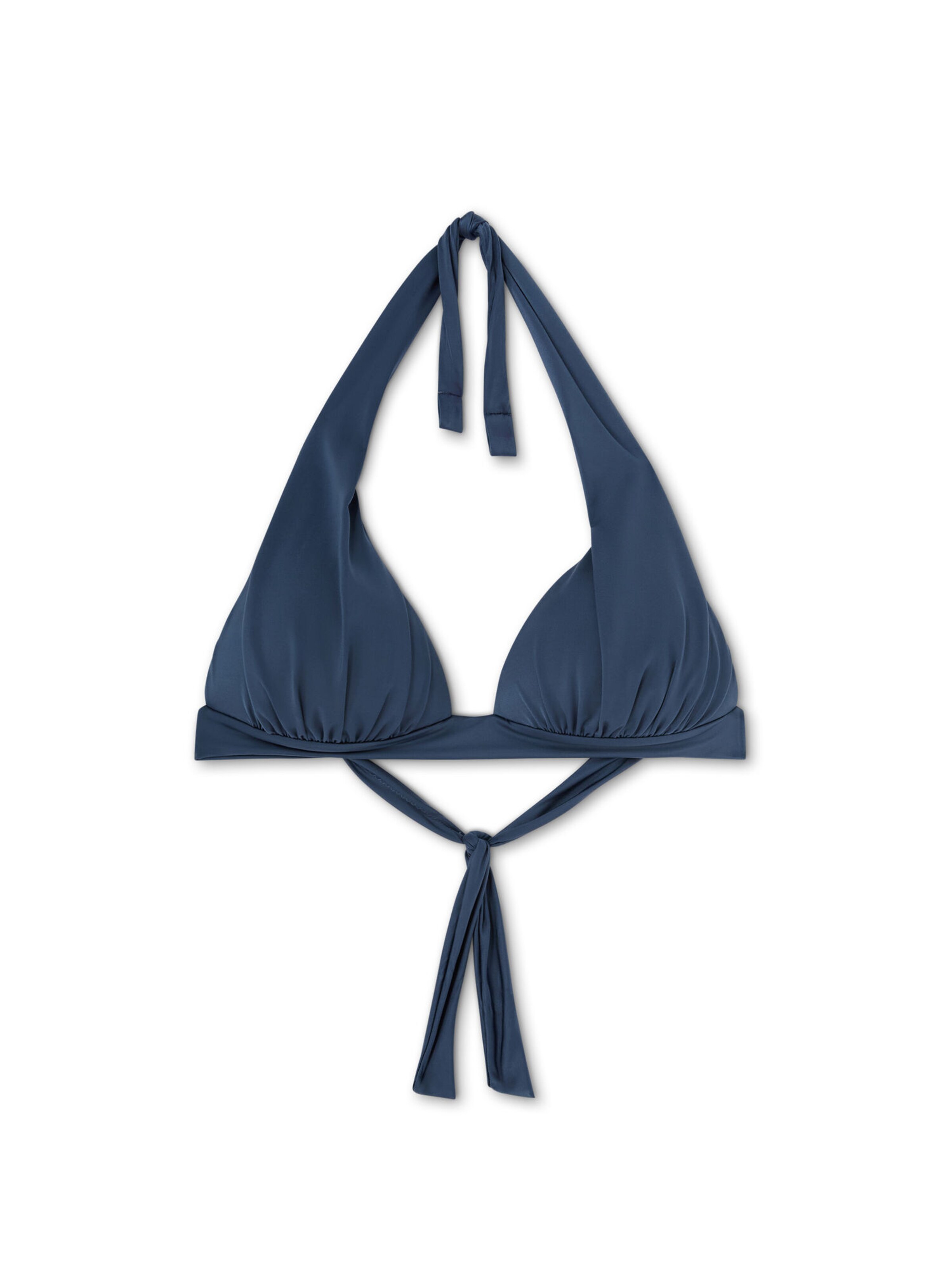 CALZEDONIA Triangle Bikini Top 'SHINY SATIN' in Blue: front