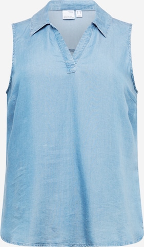 Vero Moda Curve Bluse 'CHARPER' in Blau: predná strana
