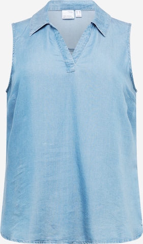 Vero Moda Curve Blouse 'CHARPER' in Blauw: voorkant