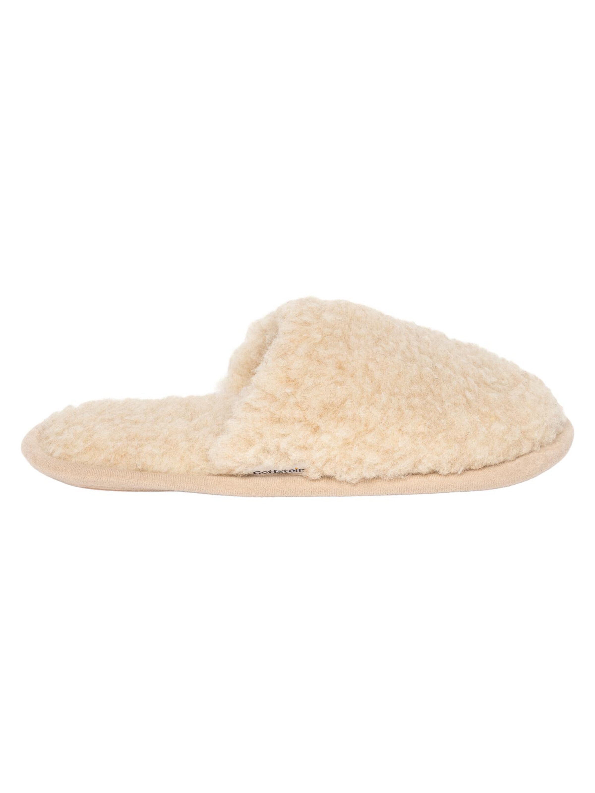 Gottstein Hausschuh 'Curly Wool'‌‌‌‌‌ in Beige