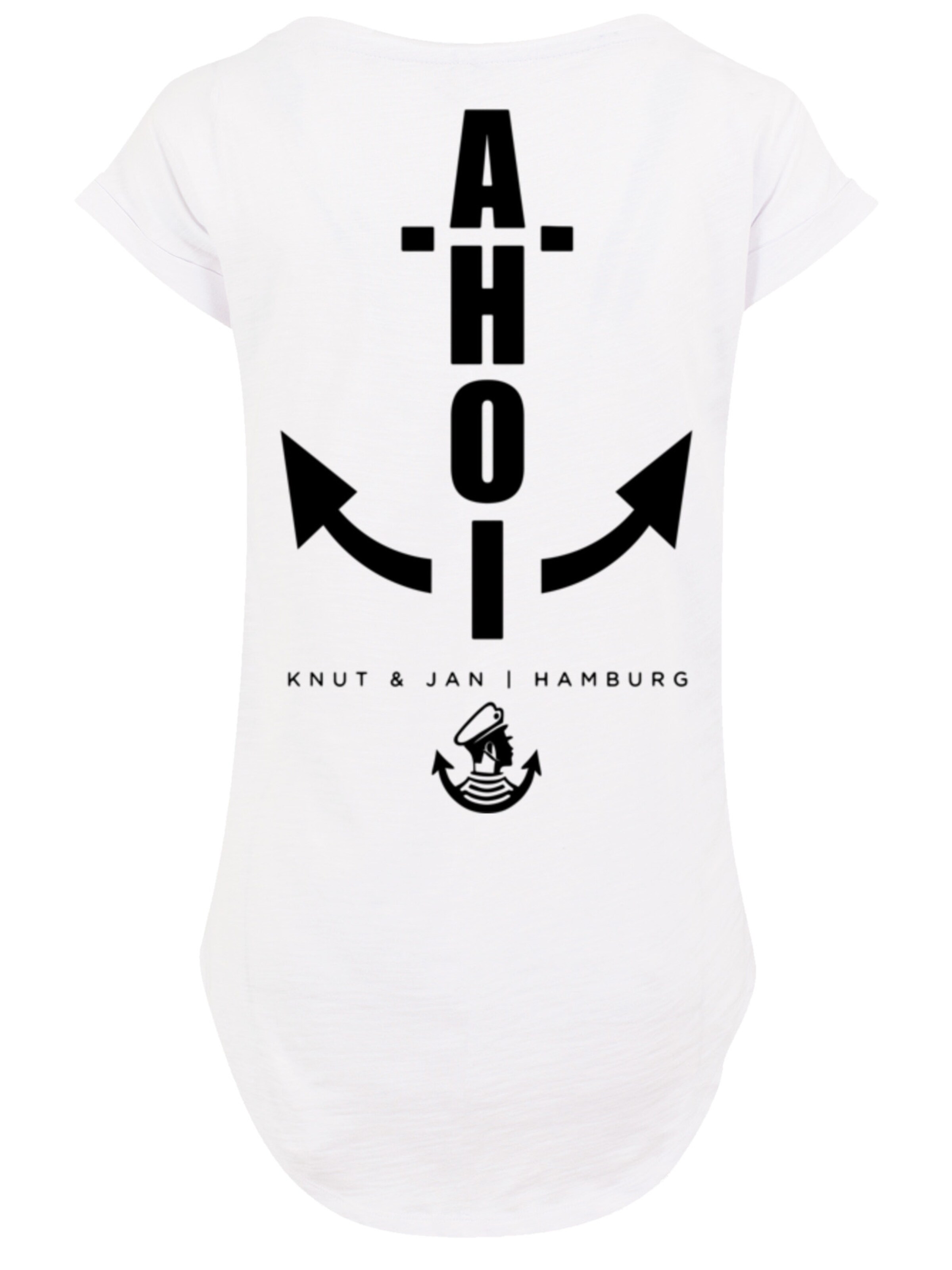 F4NT4STIC Shirt 'Ahoi Anker Knut & Jan Hamburg' in White