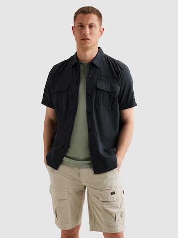 PME Legend - Ajuste regular Camisa 'Shirt with short sleeves and chest pockets' en azul