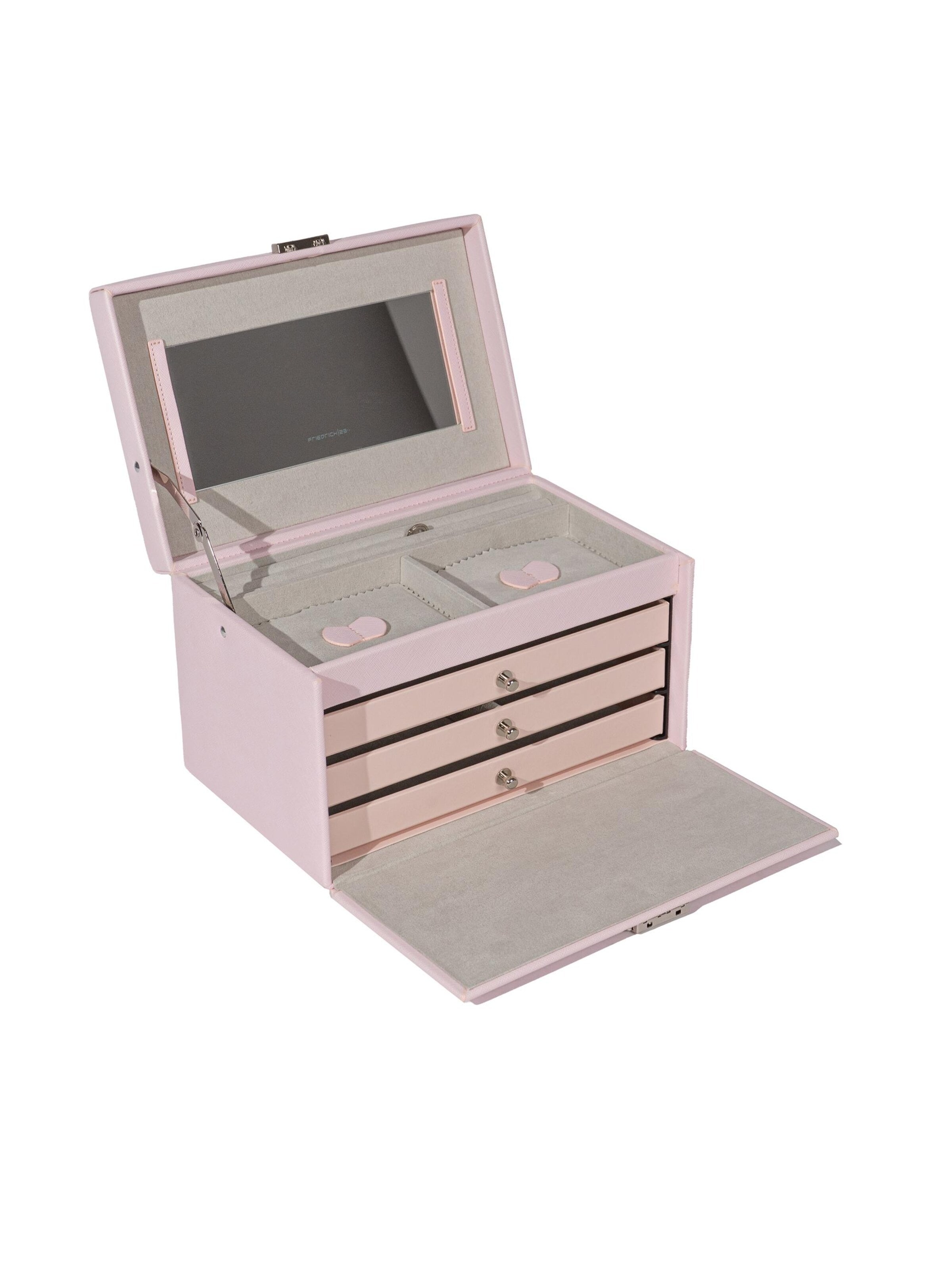 Boîte à bijoux 'JOLIE Schmuckkästchen - Kreuznarben Optik' Friedrich23 en rose