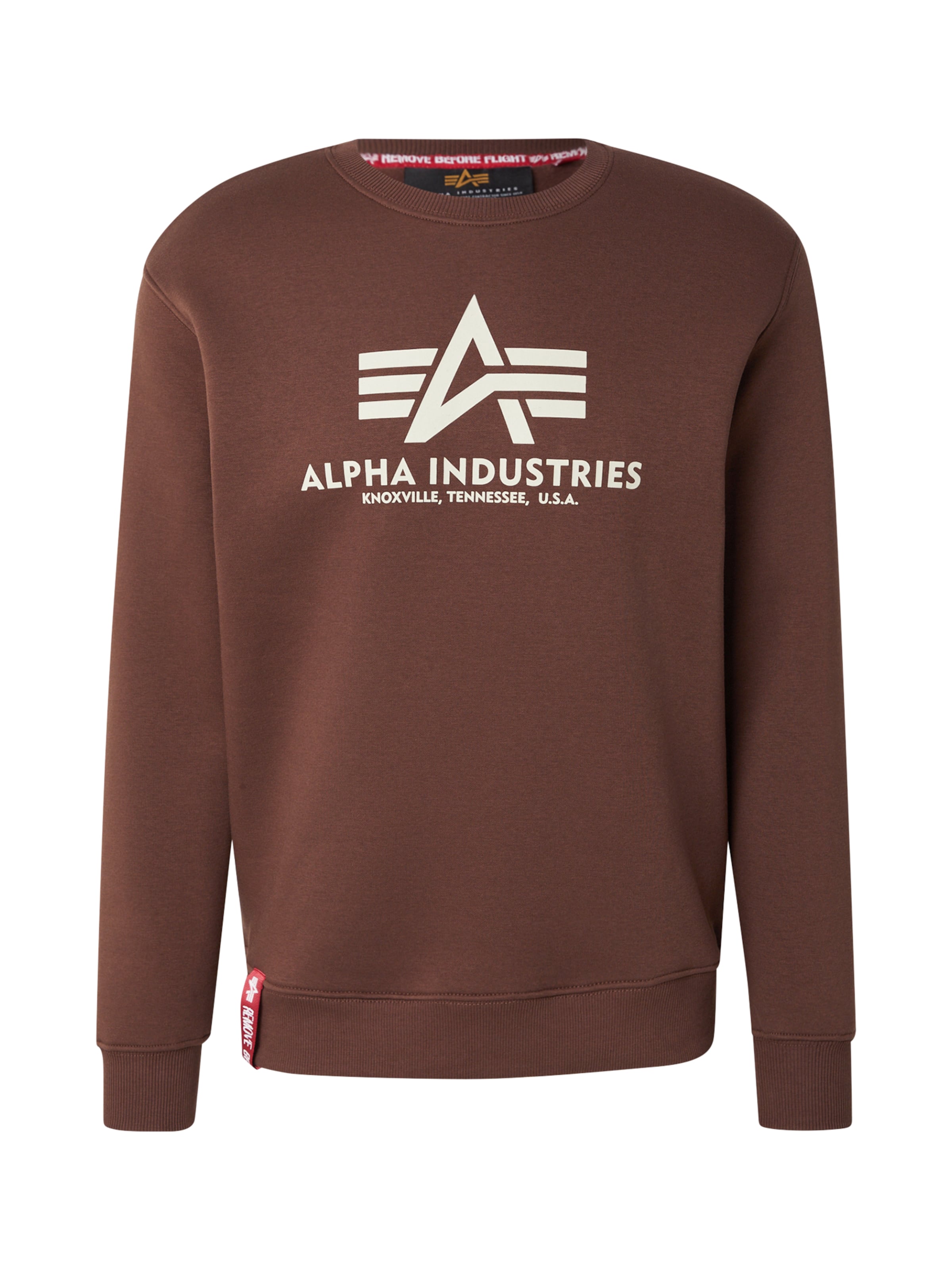Sweat-shirt ALPHA INDUSTRIES en marron : devant