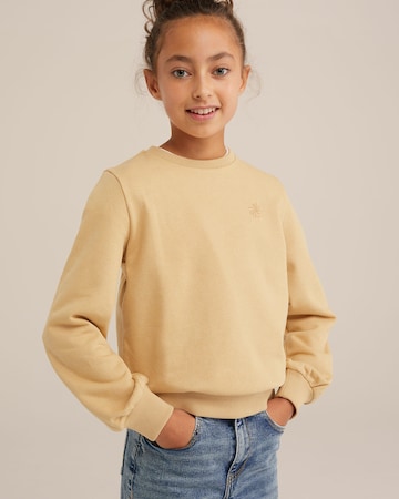 Sweat-shirt WE Fashion en jaune : devant