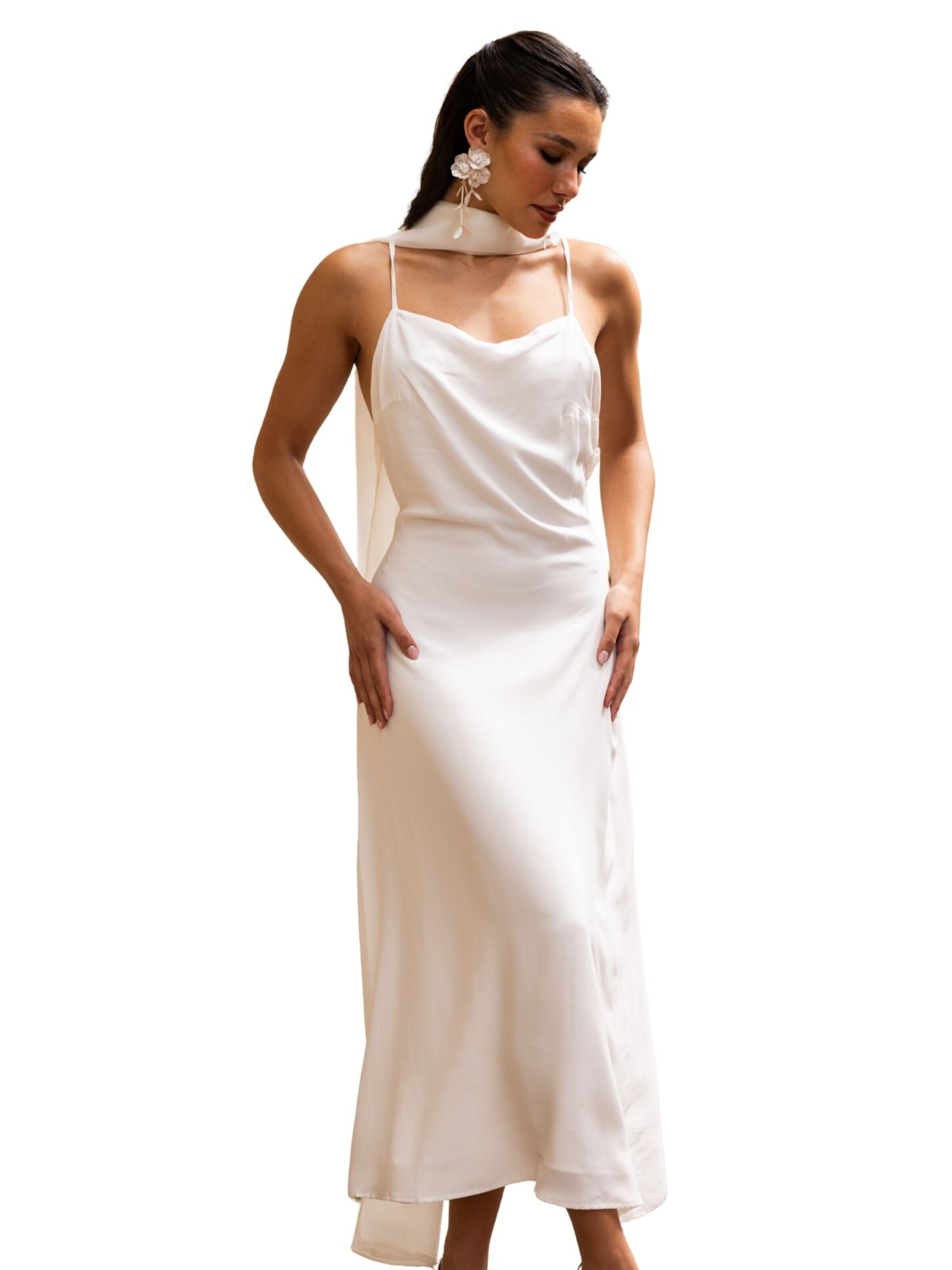 Abito da cocktail 'Jaffna Dress' di Nisia PartyWear in bianco