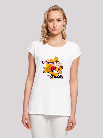 F4NT4STIC Shirt 'Alice im Wunderland Queen Of Hearts' in Weiß: Vorderseite