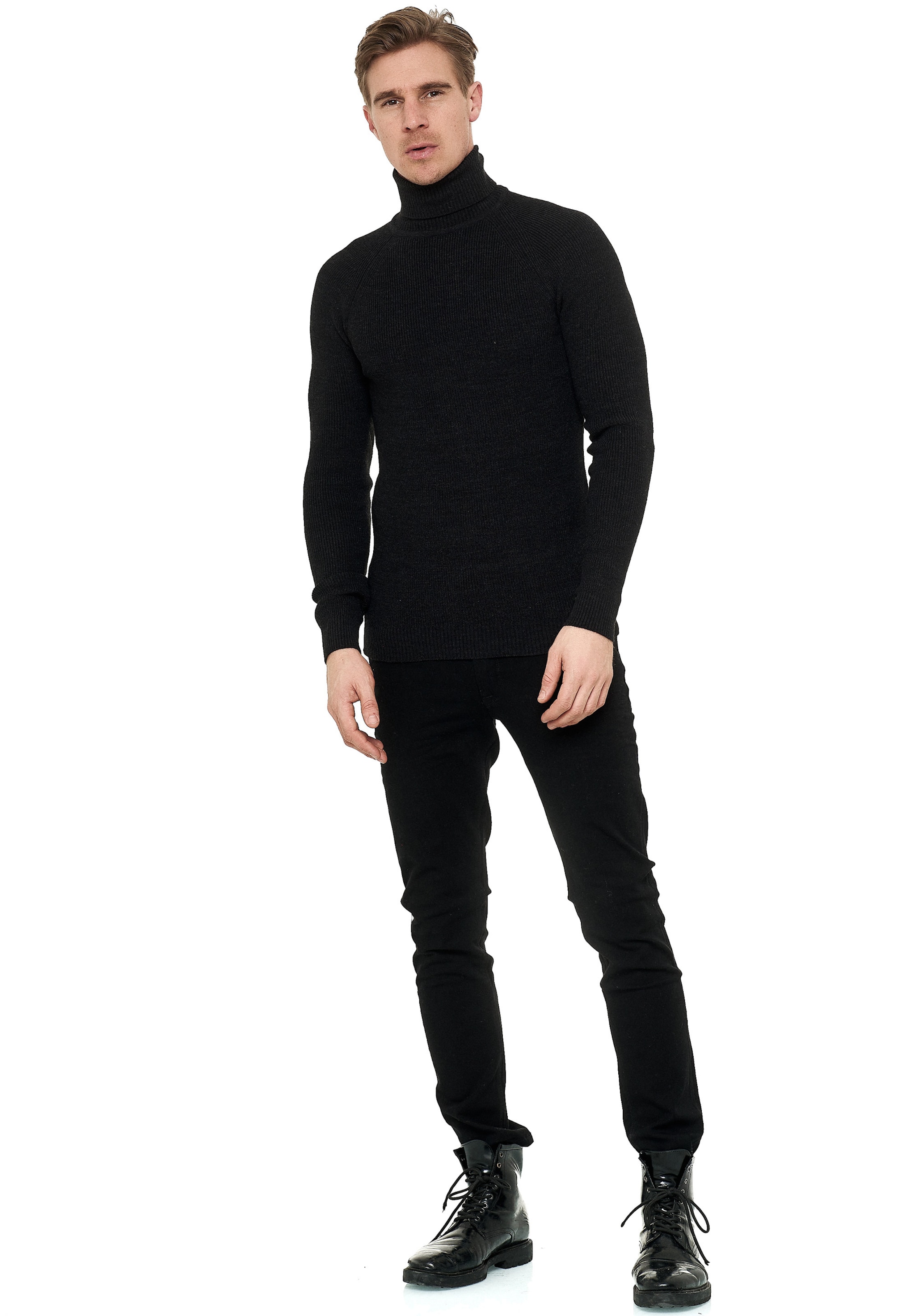 Rusty Neal Pullover mit stilvollem Rollkragen in Grau