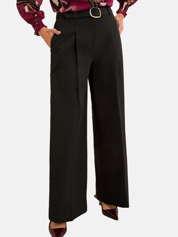 love & roses regular Bukser med fals i sort: forside