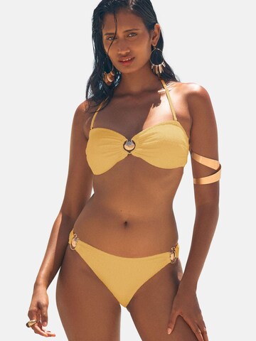 love & roses Bandeau Bikini in Geel: voorkant