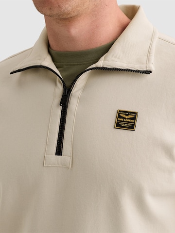 Sweat-shirt 'Sweatshirt with half-zip and badge' PME Legend en beige