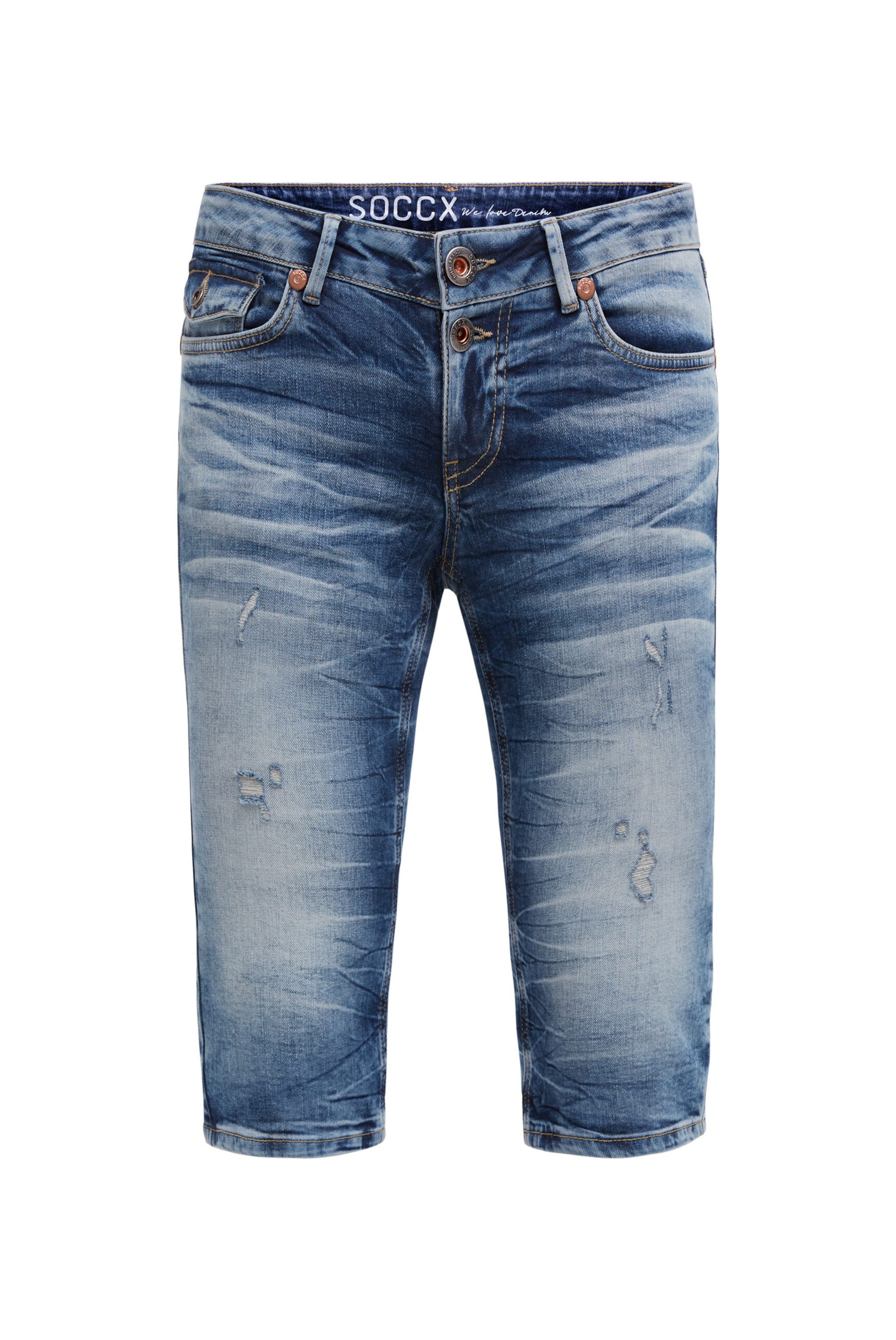 Soccx Slim fit Jeans in Blue: front