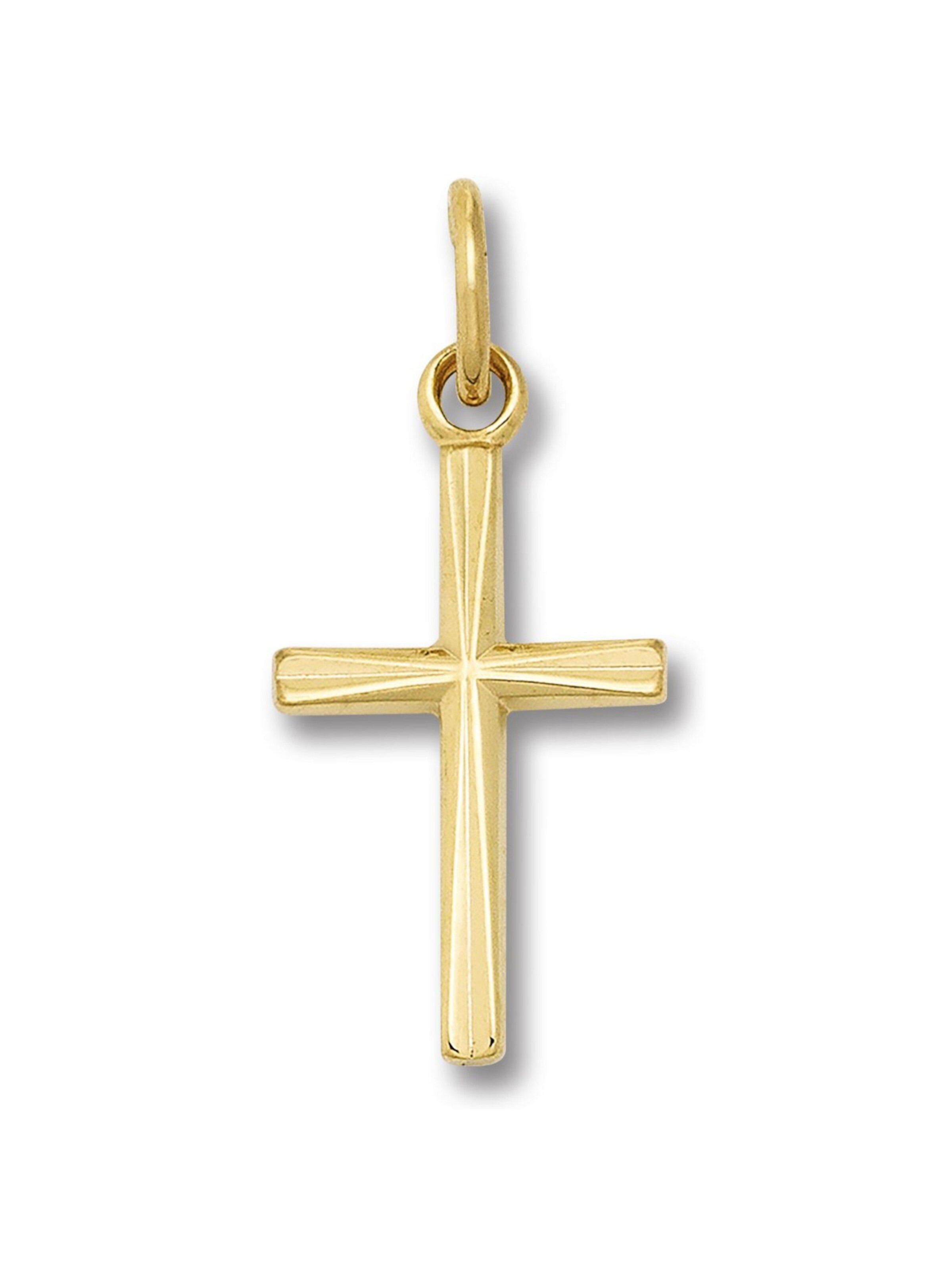 ONE ELEMENT Anhänger 'Kreuz' in Gold: Vorderseite