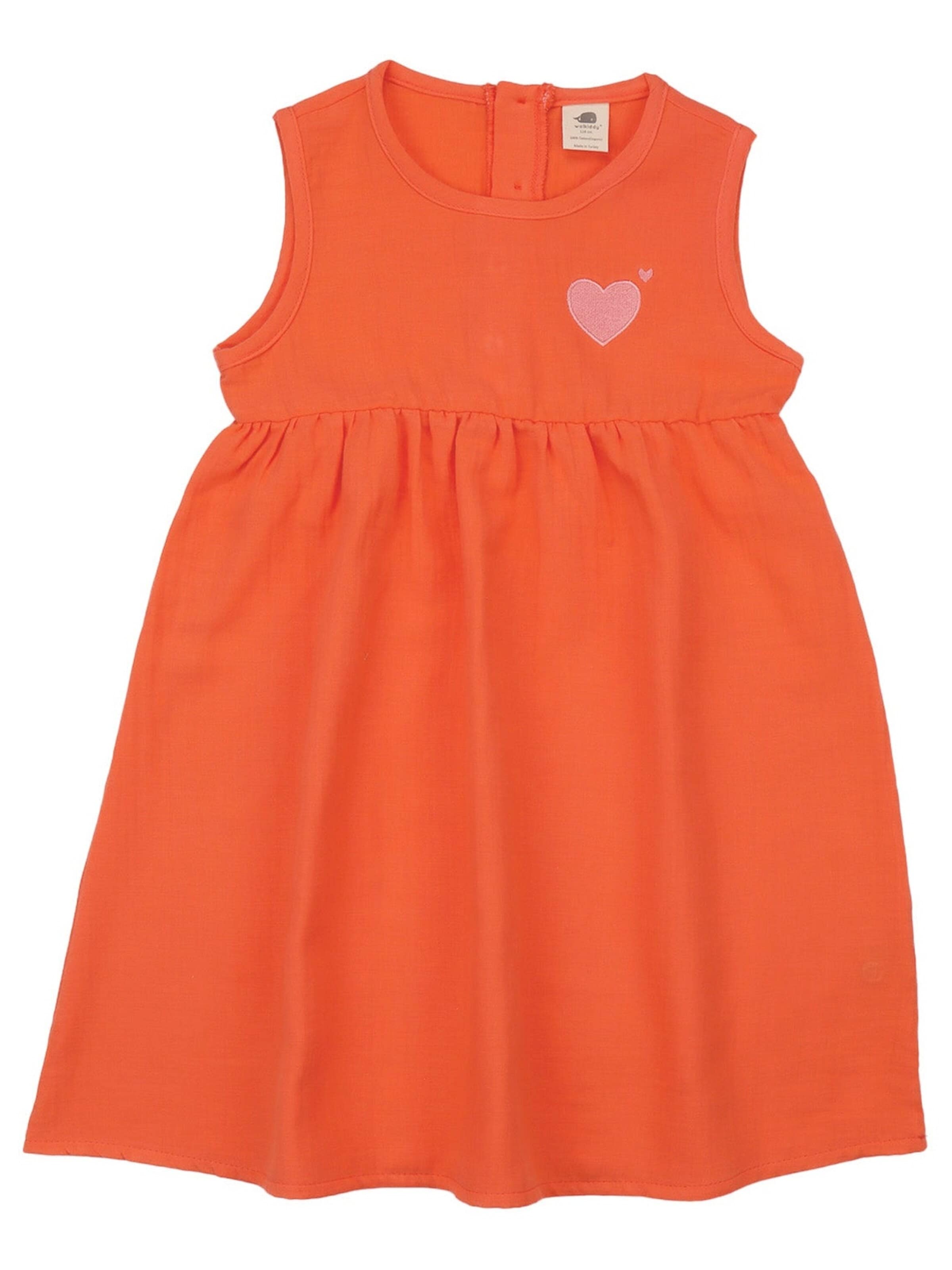 Walkiddy Kleid 'Walkiddy - Coral Bloom Sleeveless Dress' in Orange: Vorderseite