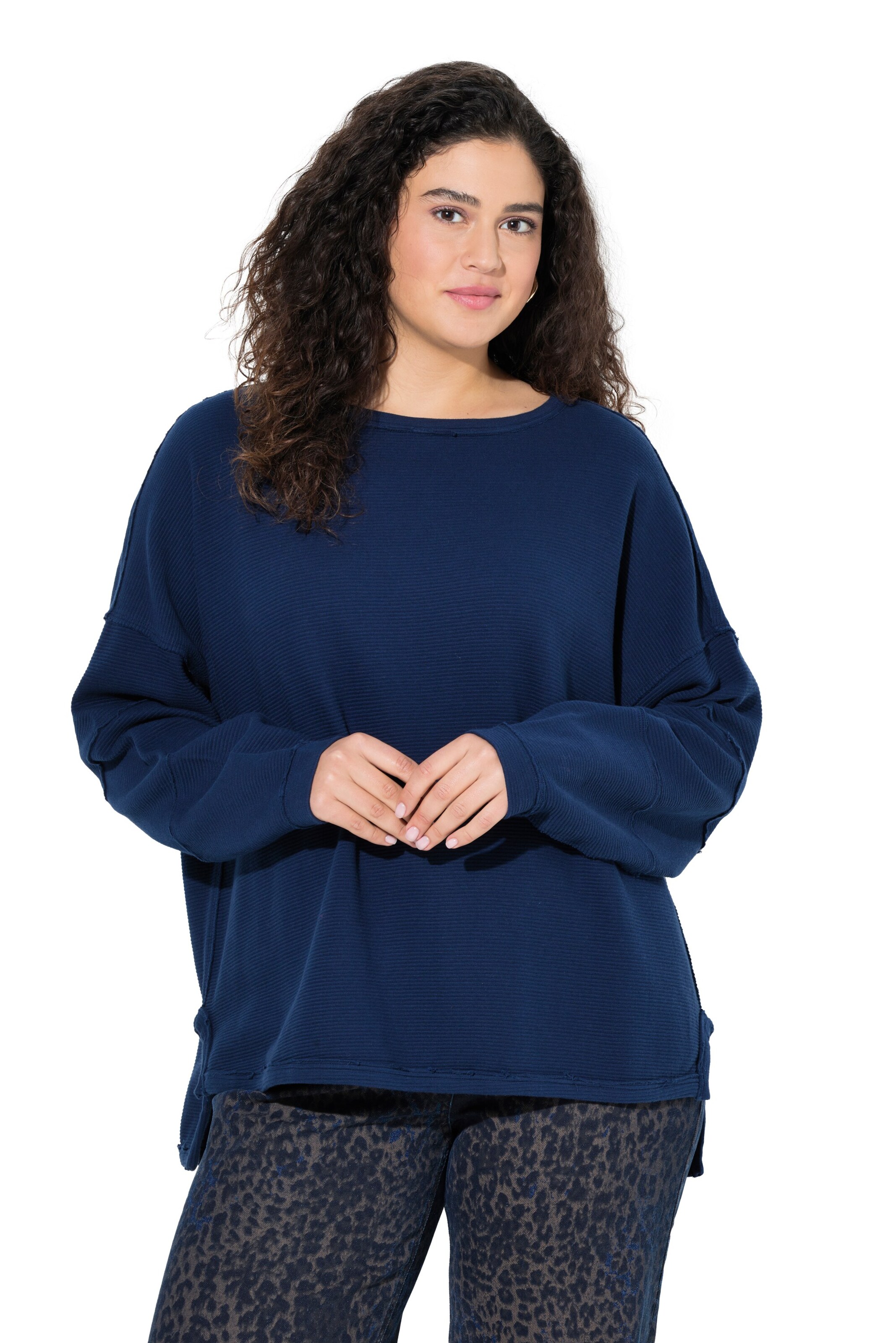 Ulla Popken Sweatshirt in Blau: Vorderseite