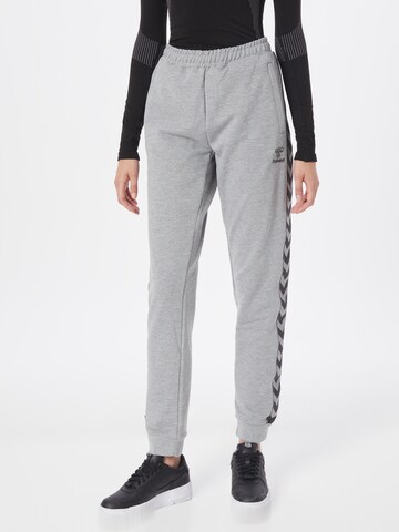 Hummel Tapered Workout Pants in Grey: front