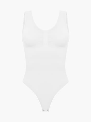 creamy Shapingbody 'Tank Bodysuit Sculpting Shapewear mit String' in Weiß: Vorderseite