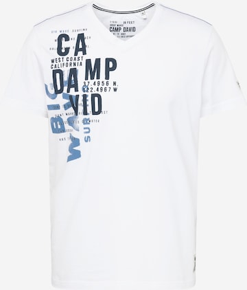 CAMP DAVID T-shirt i vit: framsida