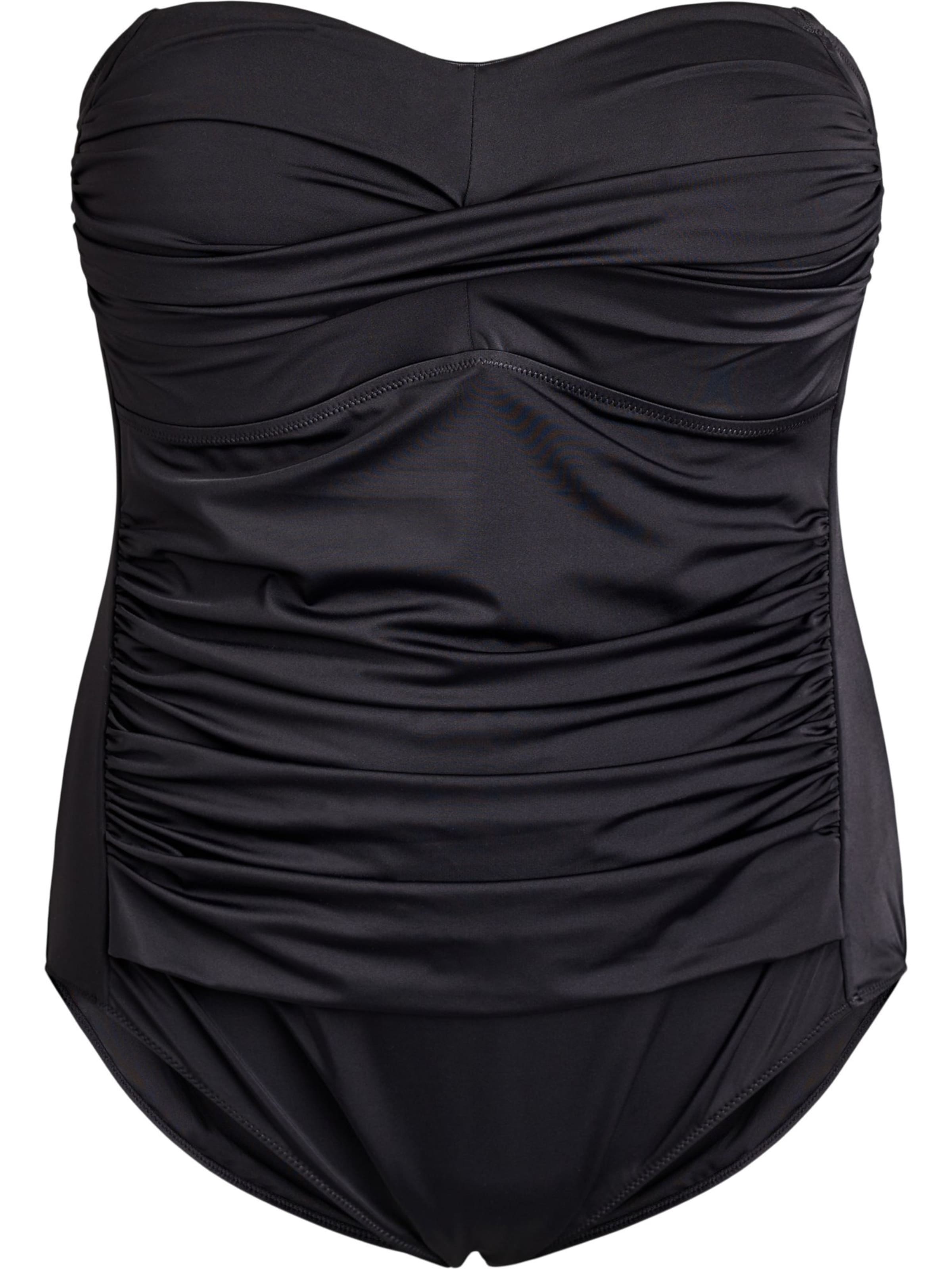 Swim by Zizzi Бандо Купальник 'Casdenia' в Черный: спереди