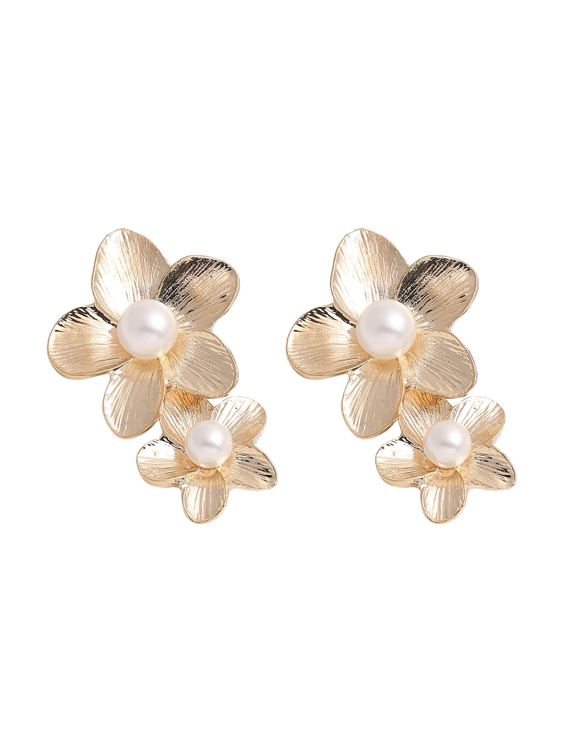 SOHI Náušnice ' Pushpa ' - Zlatá: predná strana