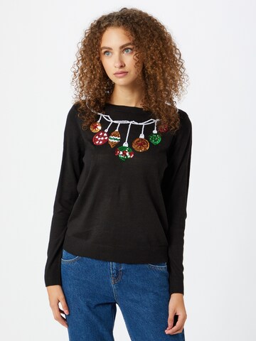 Pull-over 'XMAS' ONLY en noir : devant