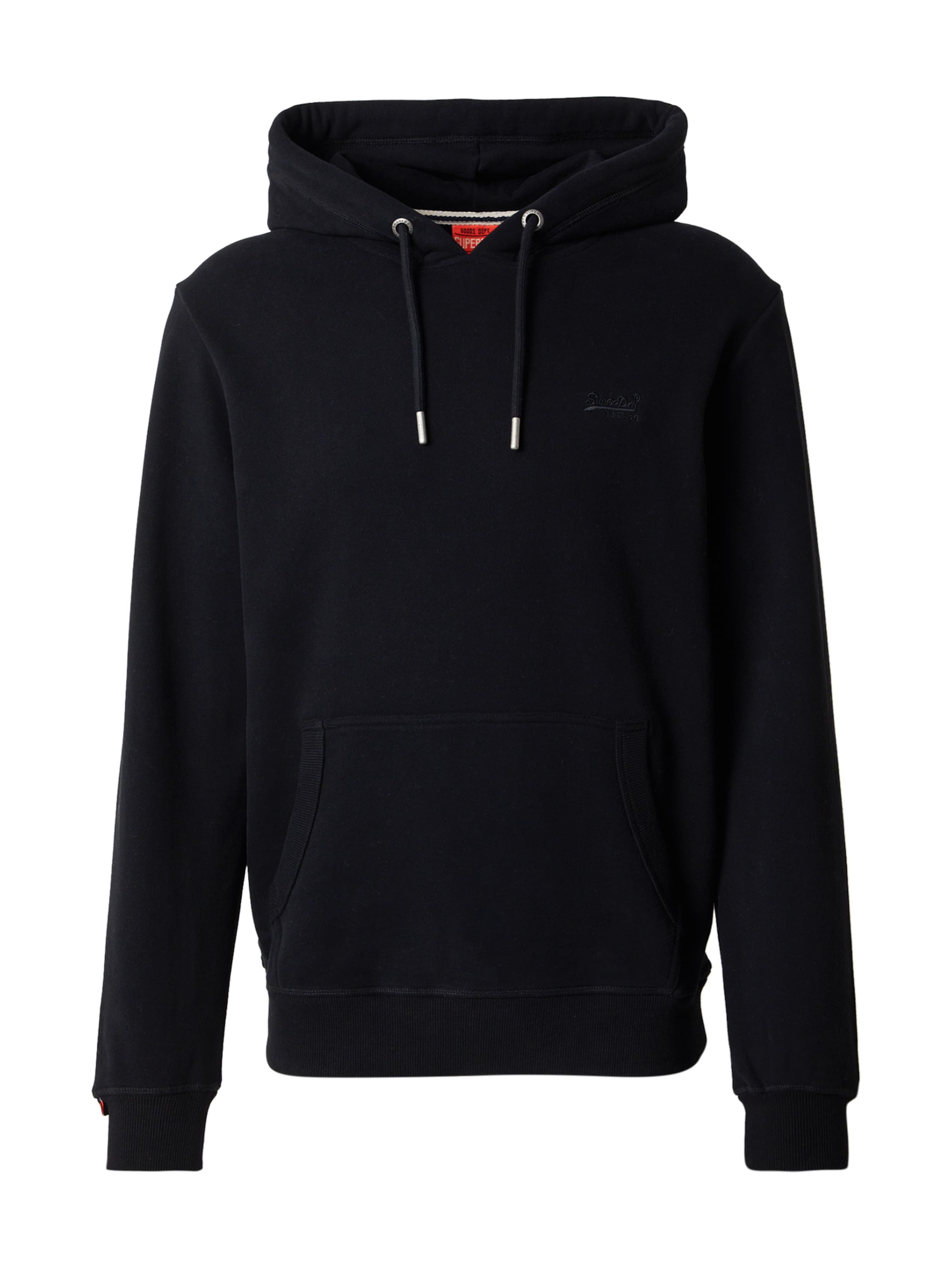 Superdry Sweatshirt 'Essential' in Zwart: voorkant