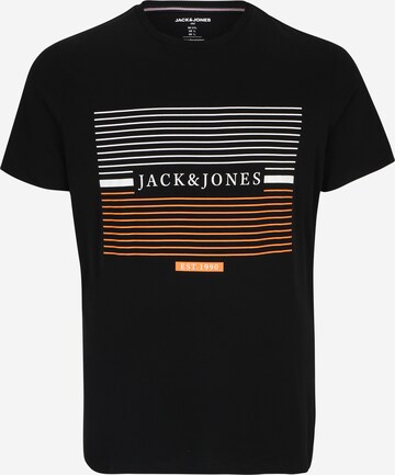 Jack & Jones Plus Μπλουζάκι 'CYRUS' σε μαύρο: μπροστά