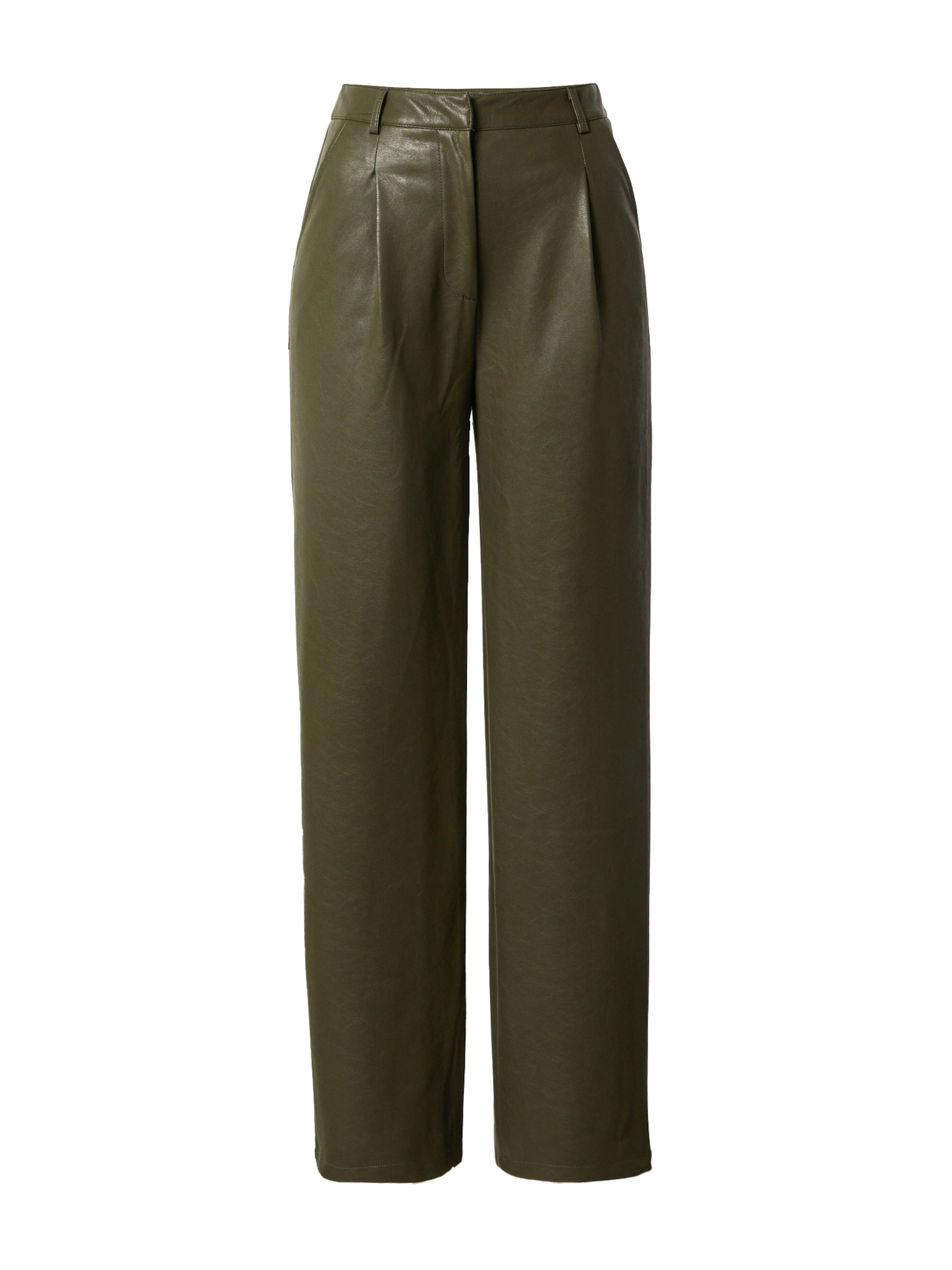 Nasty Gal Štandardný strih Plisované nohavice - Zelená: predná strana