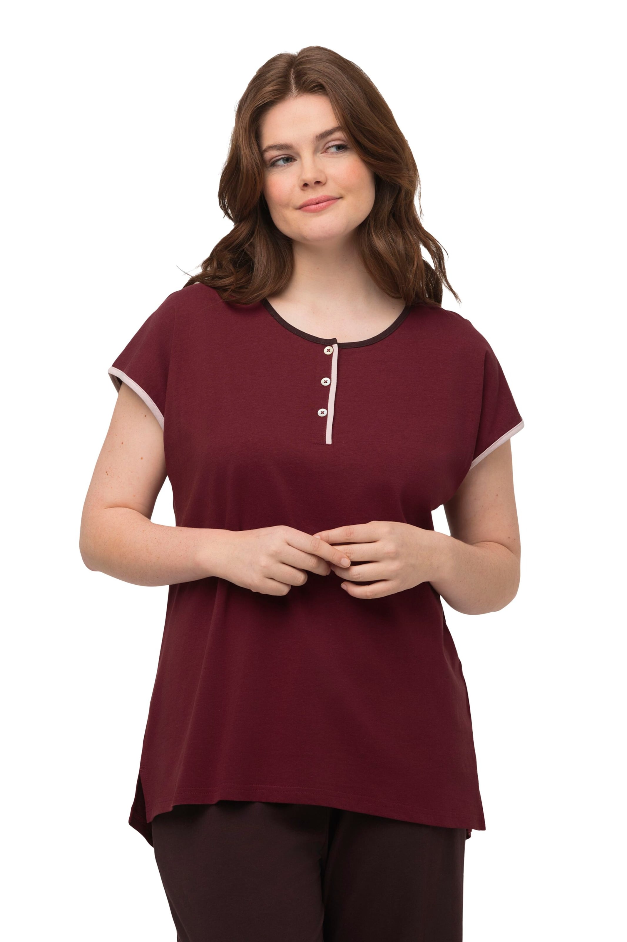 Ulla Popken Slaapshirt in Rood ABOUT YOU