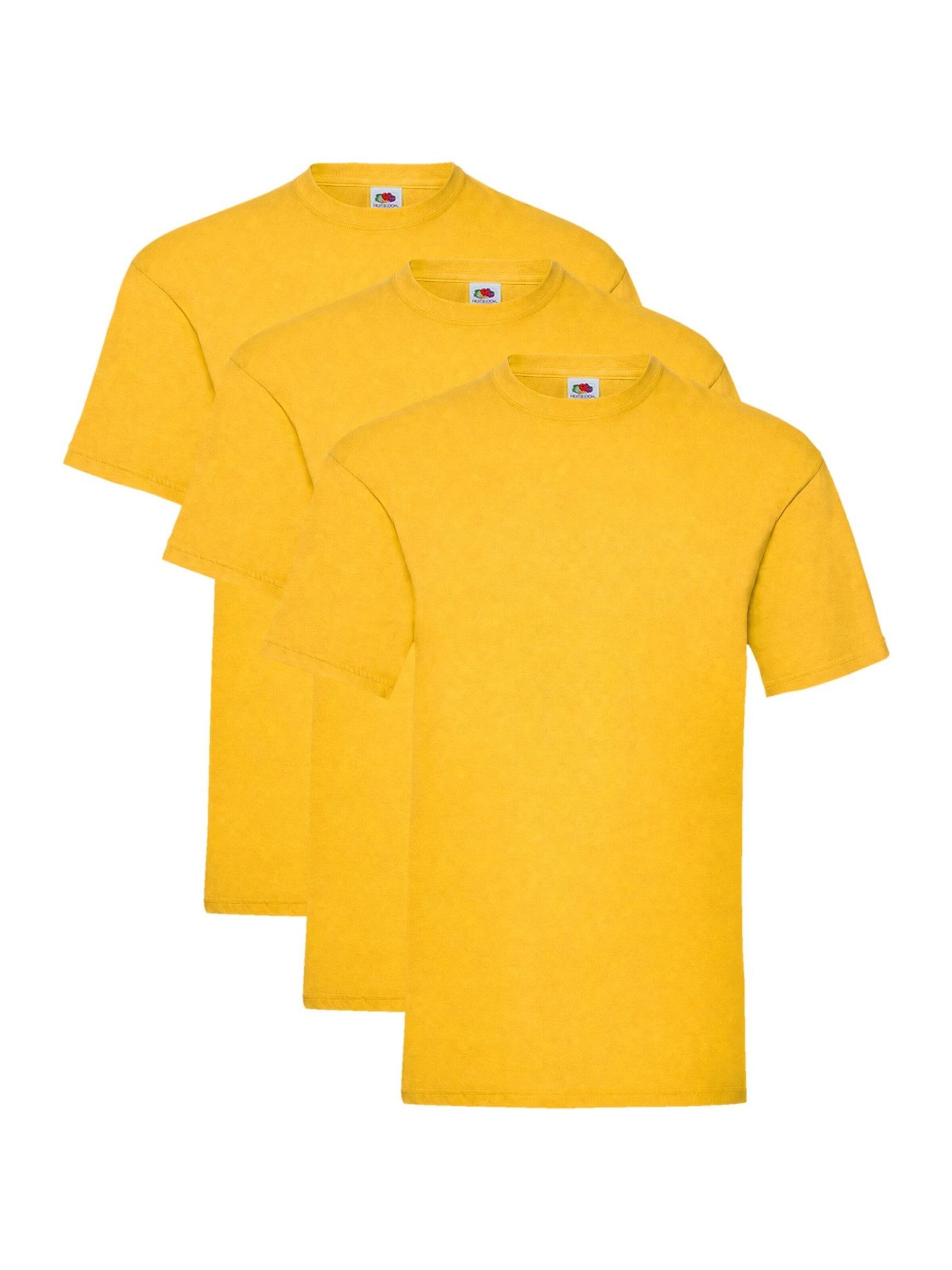 FRUIT OF THE LOOM Shirt 'T-shirt 3-pack' in Yellow: front