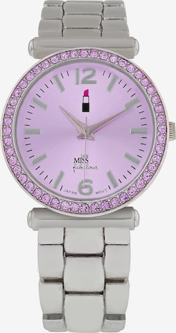Montre à affichage analogique Lucardi en argent : devant