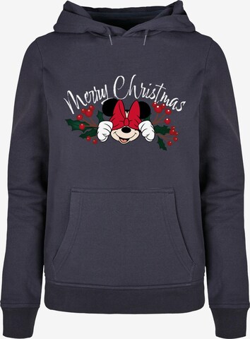 ABSOLUTE CULT Sweatshirt 'Minnie Mouse - Christmas Holly' in Blau: predná strana