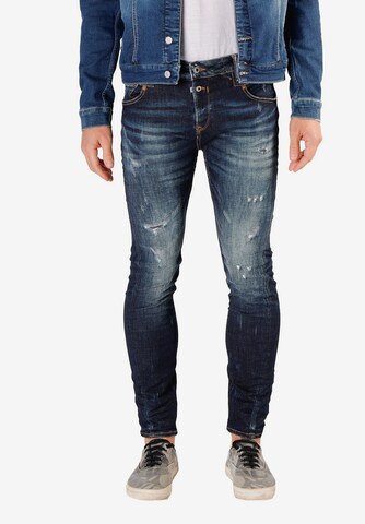 Le Temps Des Cerises Skinny Jeans in Blue: front