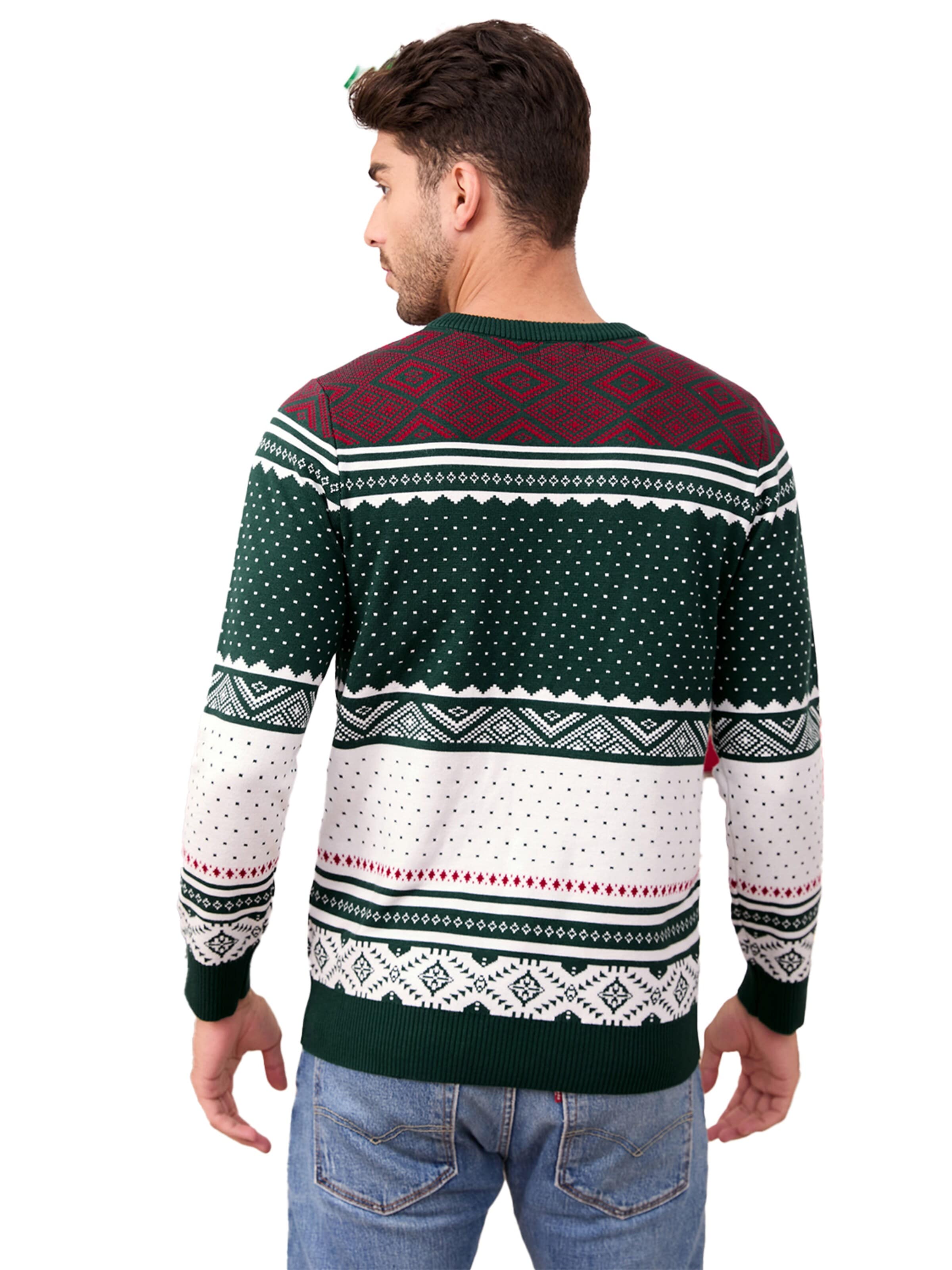 KoJooin Sweter 'Rentier und Schneeflocken' w kolorze zielony