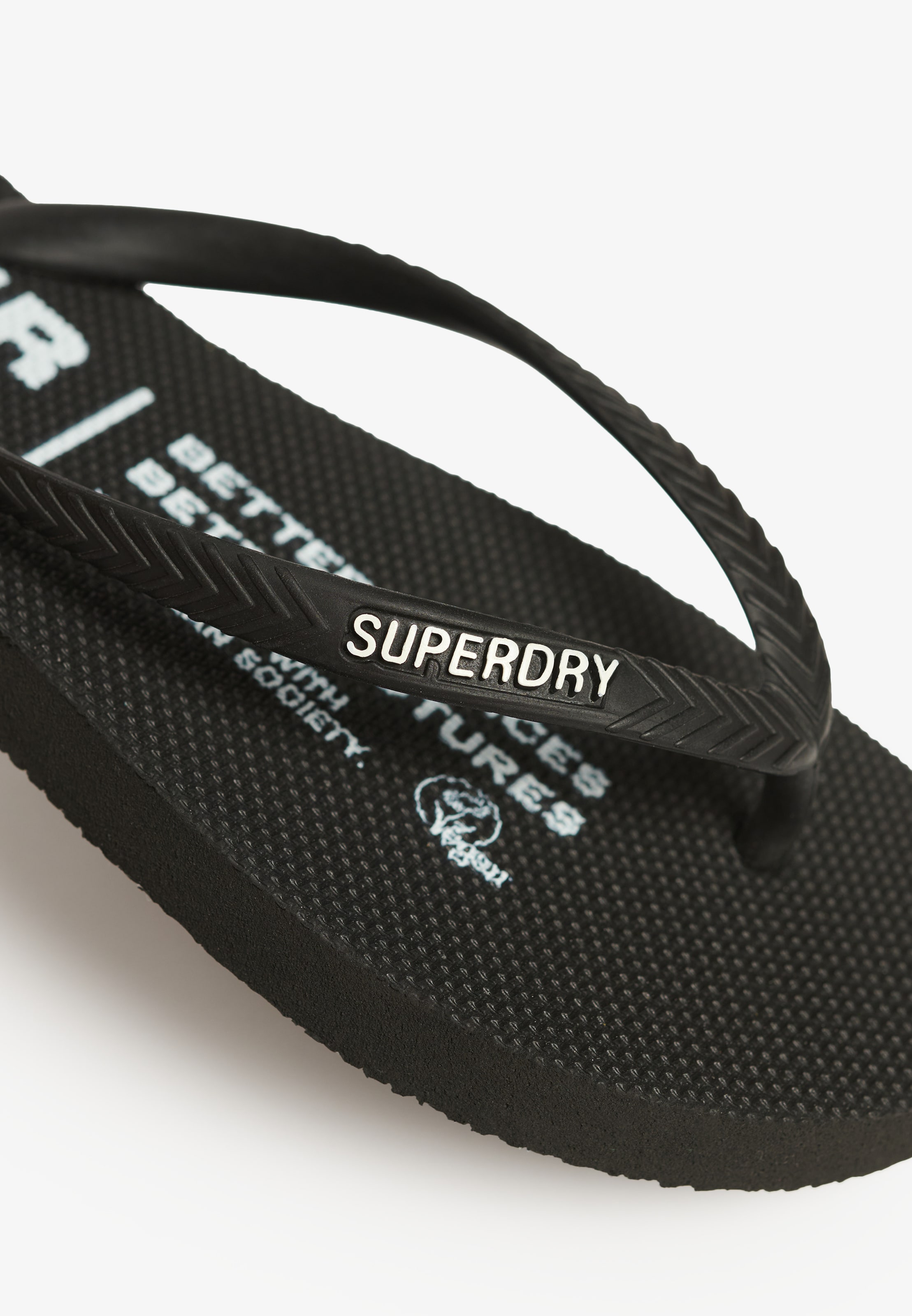 Superdry T-Bar Sandals in Black