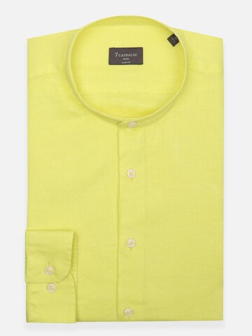 Slim fit Camicia business 'Caravaggio Essentials Linen Man Shirt Light Blue' di 7Camicie in giallo