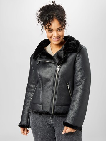 Veste mi-saison 'Aviator' Missguided Plus en noir : devant