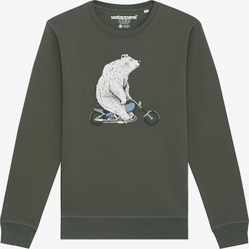 Watapparel Sweatshirt 'Bär auf Bike' in Groen: voorkant