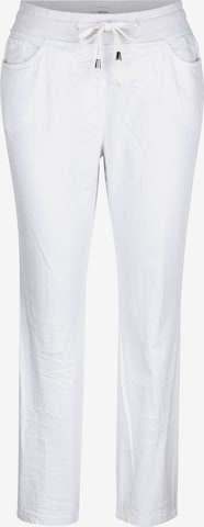 Coupe slim Pantalon MIAMODA en blanc : devant