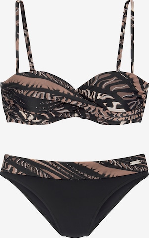 LASCANA Bandeau Bikini in Bruin: voorkant