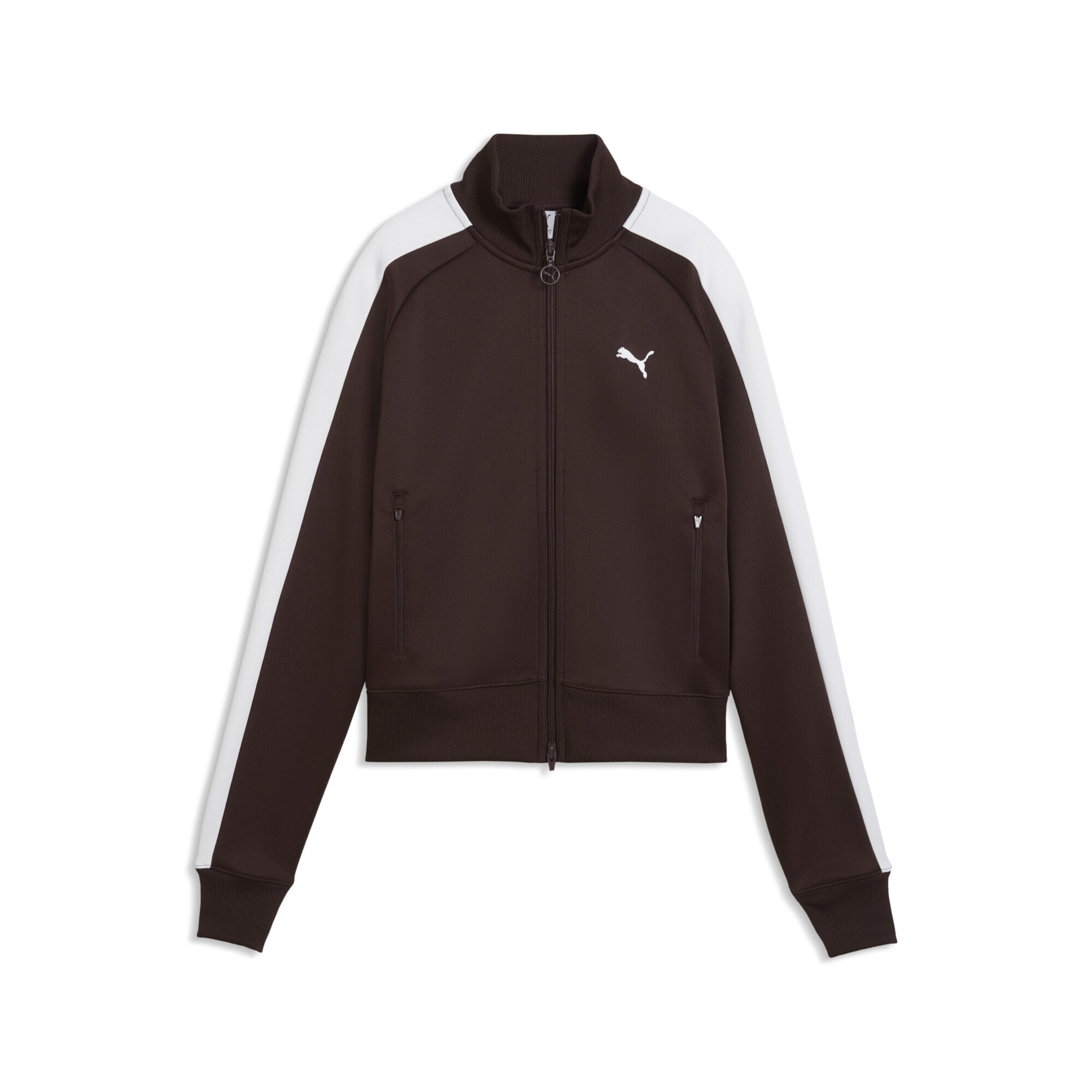 PUMA Sweatjacke 'T7 ALWAYS ON' in S in schoko / weiß, Produktansicht