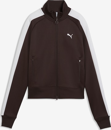 PUMA Sweat jacket 'T7 ALWAYS ON' in Brown: front