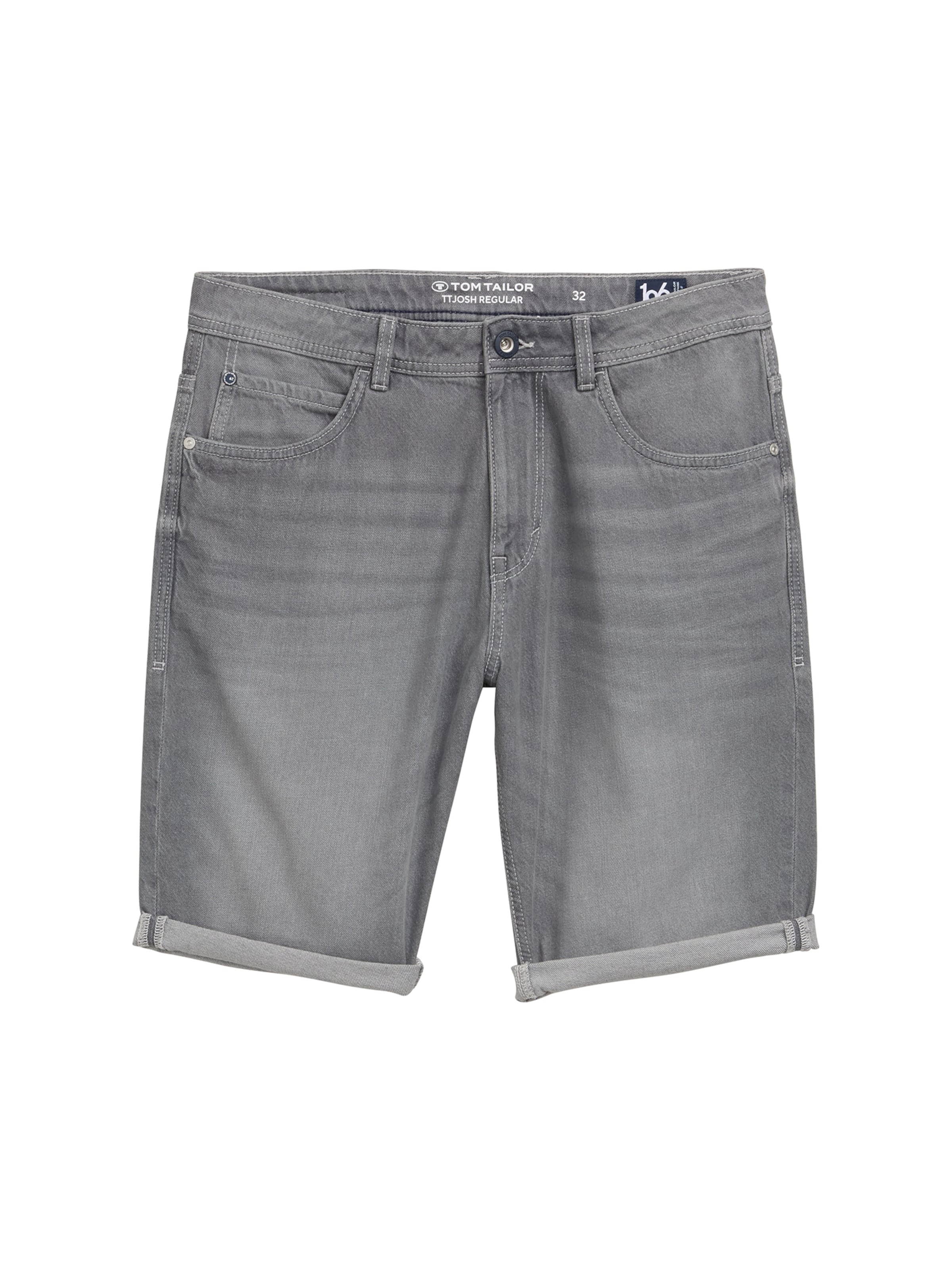 TOM TAILOR - Regular Calças de ganga 'JOSH' em cinzento: frente