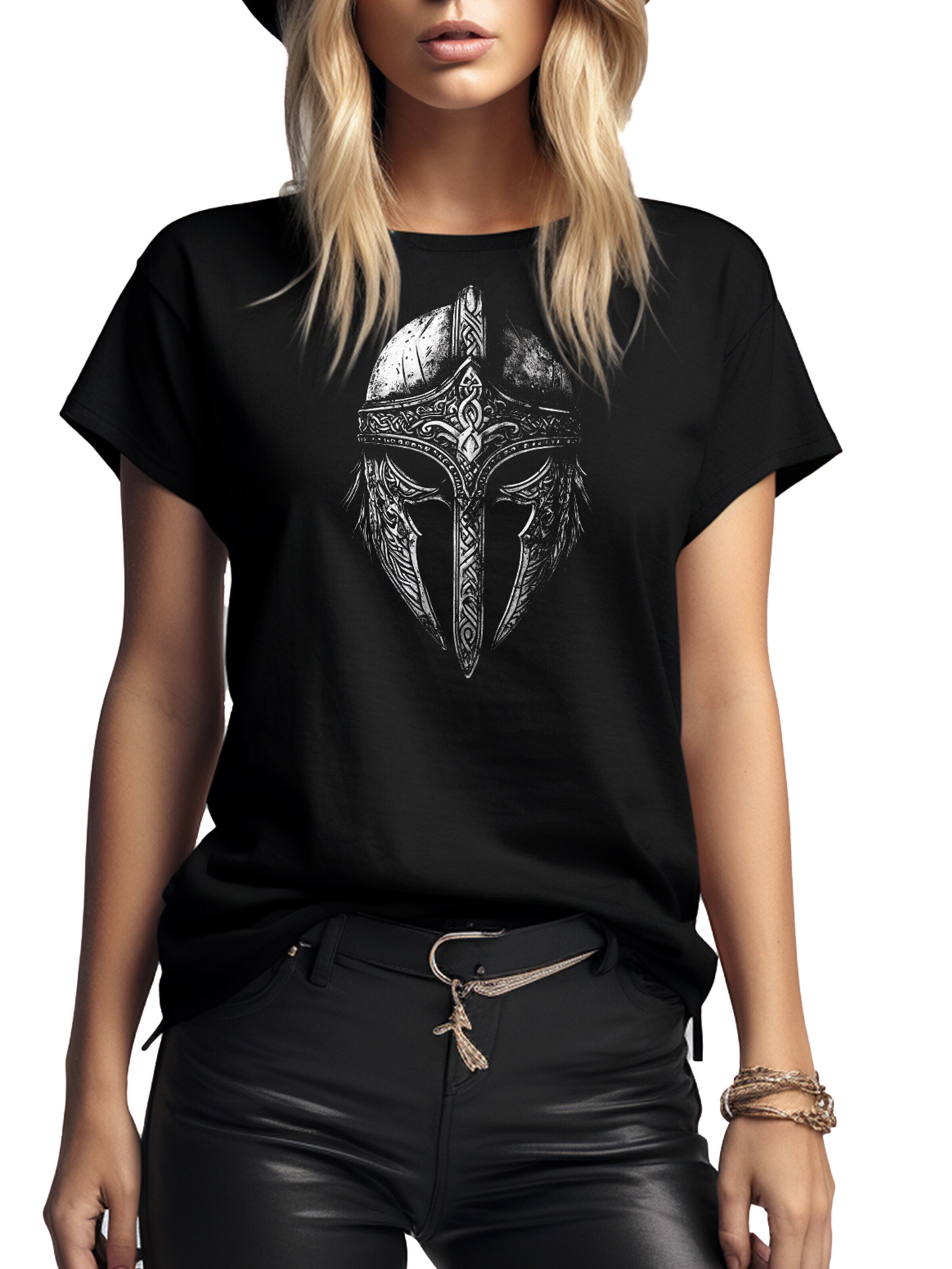 MAKAYA Shirt 'Vikinger Helm' in Black: front