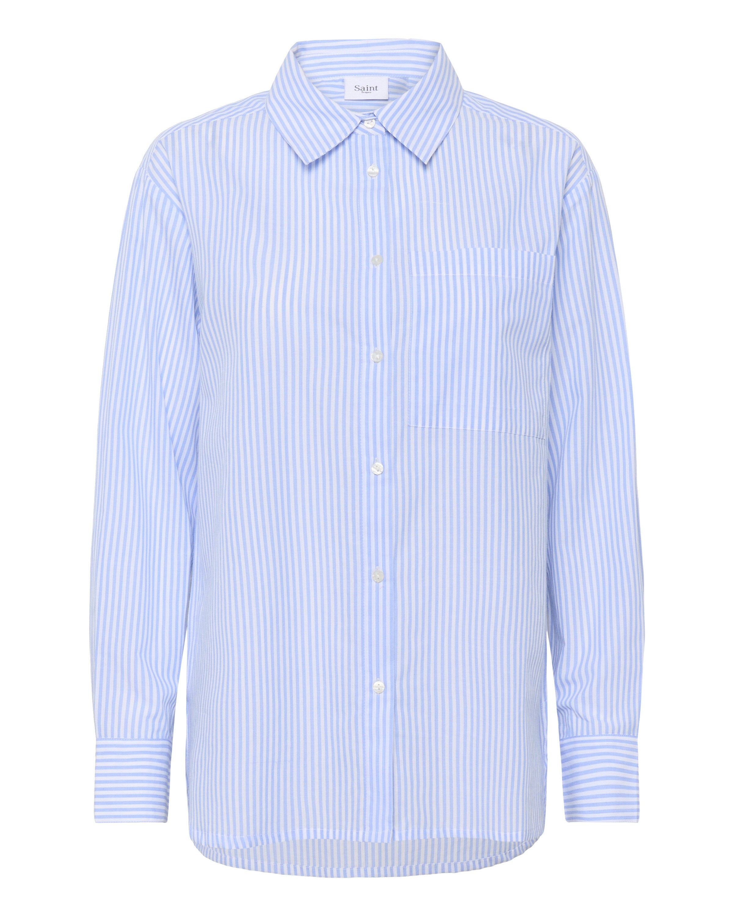 SAINT TROPEZ Bluse 'Marley' in XL in himmelblau / weiß, Produktansicht