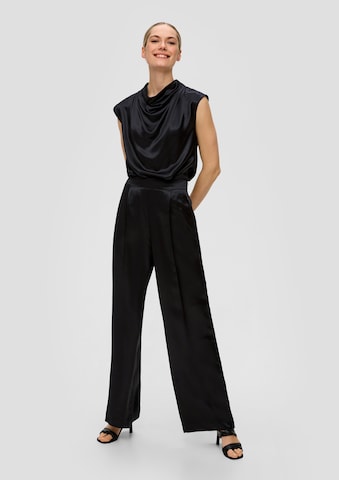 Wide Leg Pantalon à pince s.Oliver BLACK LABEL en noir