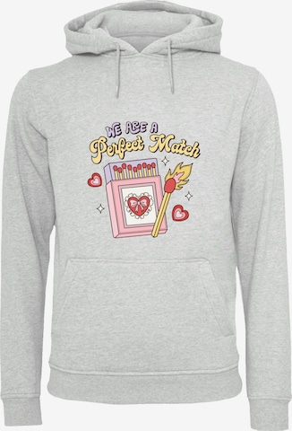 Sweat-shirt 'We Are A Perfect Match Love' F4NT4STIC en gris : devant